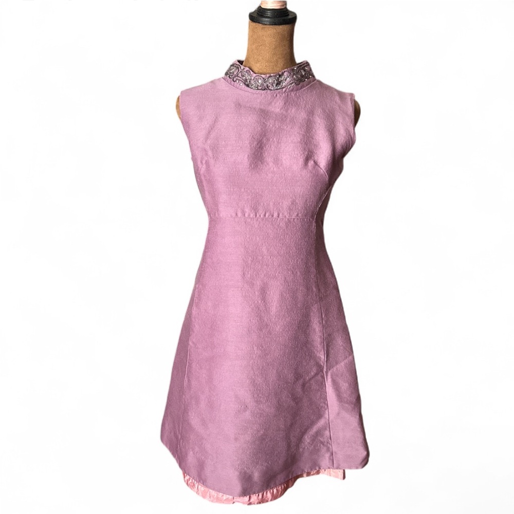 Insane True Vintage 60s Dress Mod Mini Purple Retro